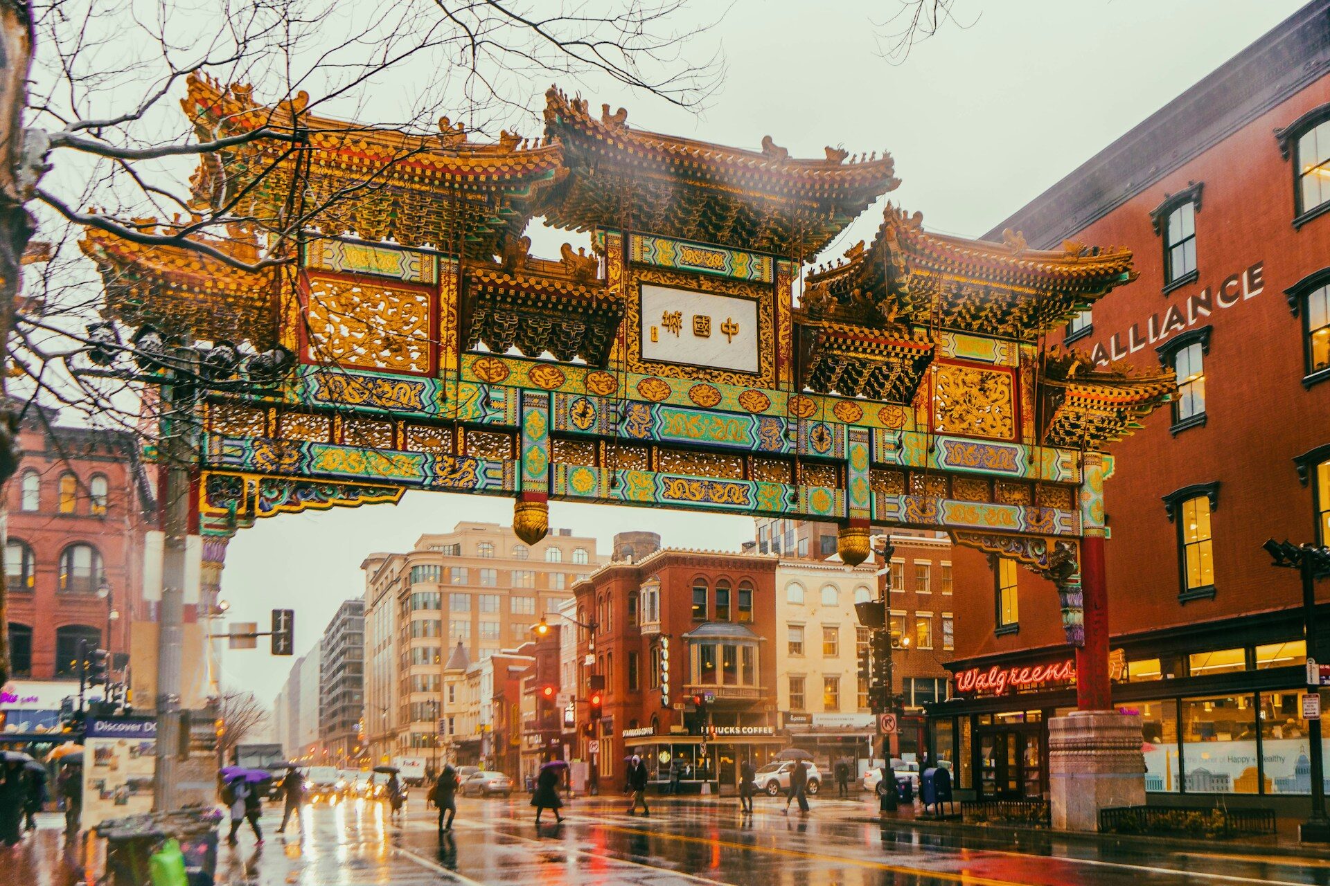 people walking on street in DC’s Chinatown